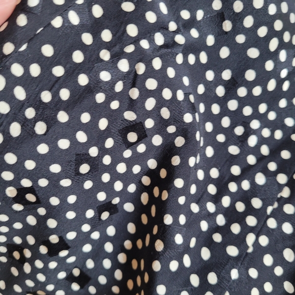 1980s floral silk cocktail dress puff shoulders dress with contrast skirt - Picture 7 of 16